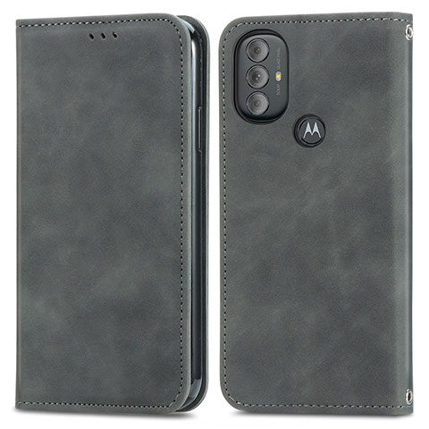 Funda de Cuero Cartera con Soporte Carcasa S04D para Motorola Moto G Play (2023) Gris