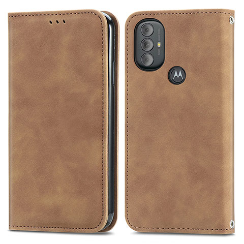 Funda de Cuero Cartera con Soporte Carcasa S04D para Motorola Moto G Play (2023) Marron