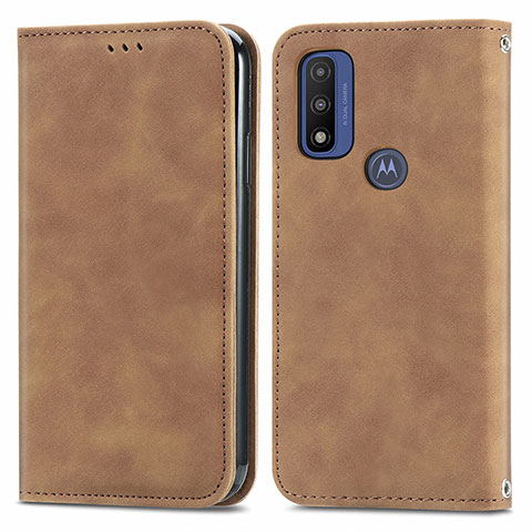 Funda de Cuero Cartera con Soporte Carcasa S04D para Motorola Moto G Pure Marron