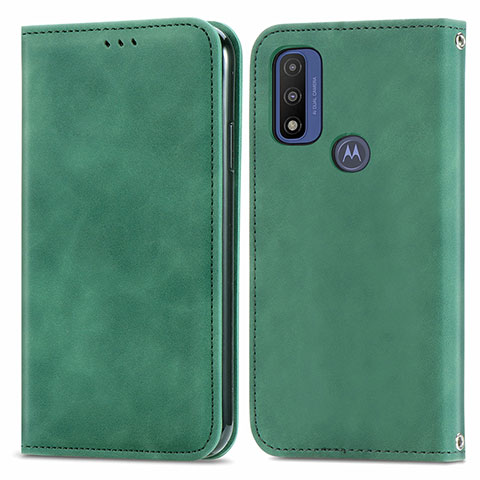 Funda de Cuero Cartera con Soporte Carcasa S04D para Motorola Moto G Pure Verde