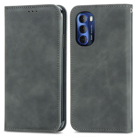 Funda de Cuero Cartera con Soporte Carcasa S04D para Motorola Moto G Stylus (2022) 4G Gris