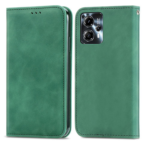 Funda de Cuero Cartera con Soporte Carcasa S04D para Motorola Moto G13 Verde