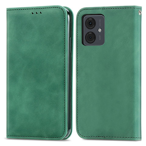 Funda de Cuero Cartera con Soporte Carcasa S04D para Motorola Moto G14 Verde