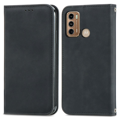 Funda de Cuero Cartera con Soporte Carcasa S04D para Motorola Moto G40 Fusion Negro