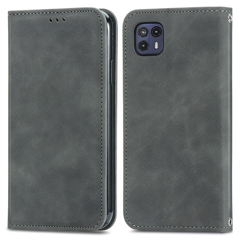 Funda de Cuero Cartera con Soporte Carcasa S04D para Motorola Moto G50 5G Gris