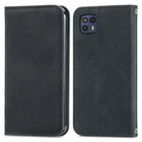 Funda de Cuero Cartera con Soporte Carcasa S04D para Motorola Moto G50 5G Negro