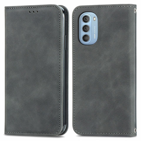 Funda de Cuero Cartera con Soporte Carcasa S04D para Motorola Moto G51 5G Gris