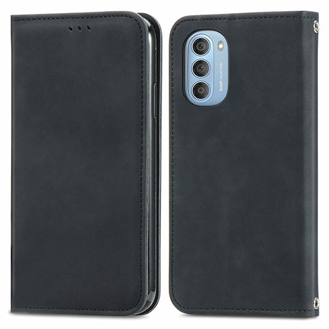 Funda de Cuero Cartera con Soporte Carcasa S04D para Motorola Moto G51 5G Negro