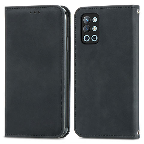 Funda de Cuero Cartera con Soporte Carcasa S04D para OnePlus 9R 5G Negro