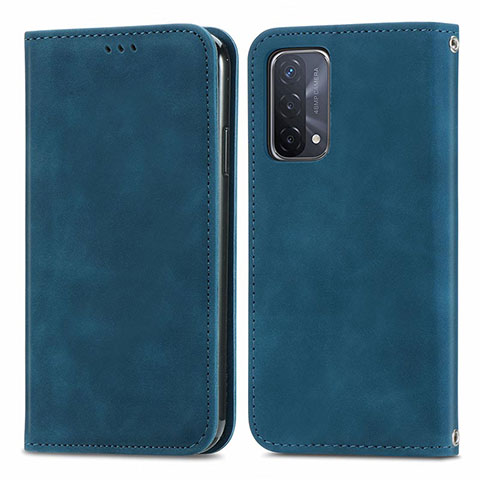 Funda de Cuero Cartera con Soporte Carcasa S04D para OnePlus Nord N200 5G Azul