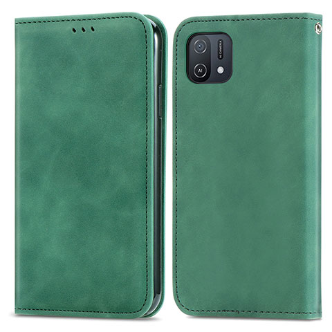 Funda de Cuero Cartera con Soporte Carcasa S04D para Oppo A16e Verde