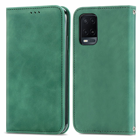 Funda de Cuero Cartera con Soporte Carcasa S04D para Oppo A54 4G Verde