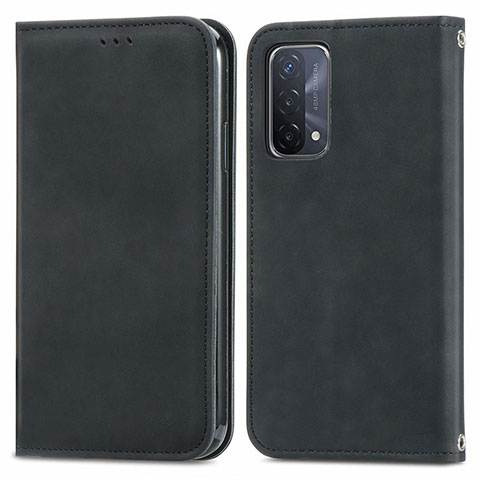 Funda de Cuero Cartera con Soporte Carcasa S04D para Oppo A54 5G Negro