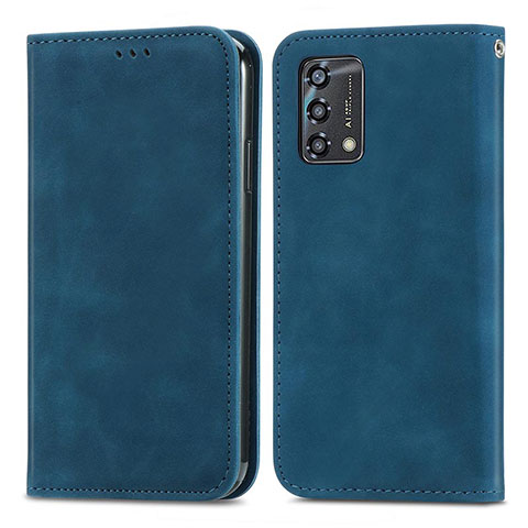 Funda de Cuero Cartera con Soporte Carcasa S04D para Oppo A74 4G Azul