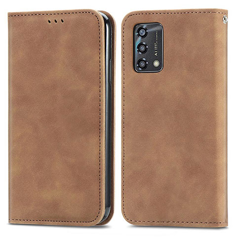 Funda de Cuero Cartera con Soporte Carcasa S04D para Oppo A74 4G Marron