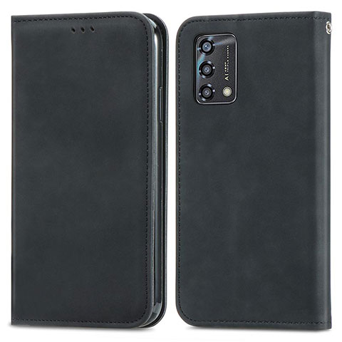 Funda de Cuero Cartera con Soporte Carcasa S04D para Oppo A74 4G Negro