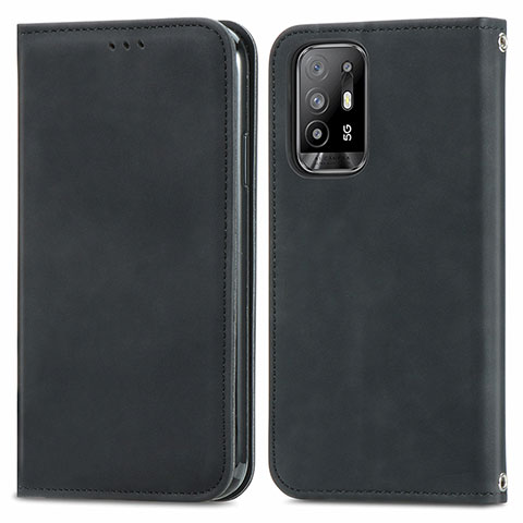 Funda de Cuero Cartera con Soporte Carcasa S04D para Oppo A94 5G Negro