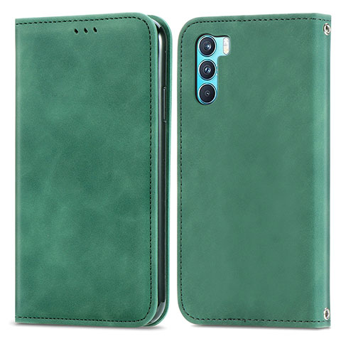 Funda de Cuero Cartera con Soporte Carcasa S04D para Oppo K9 Pro 5G Verde