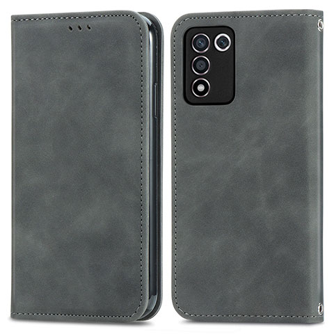 Funda de Cuero Cartera con Soporte Carcasa S04D para Oppo K9S 5G Gris