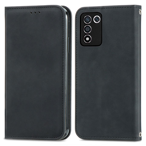 Funda de Cuero Cartera con Soporte Carcasa S04D para Oppo K9S 5G Negro