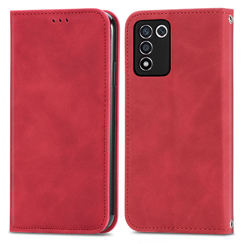 Funda de Cuero Cartera con Soporte Carcasa S04D para Oppo K9S 5G Rojo