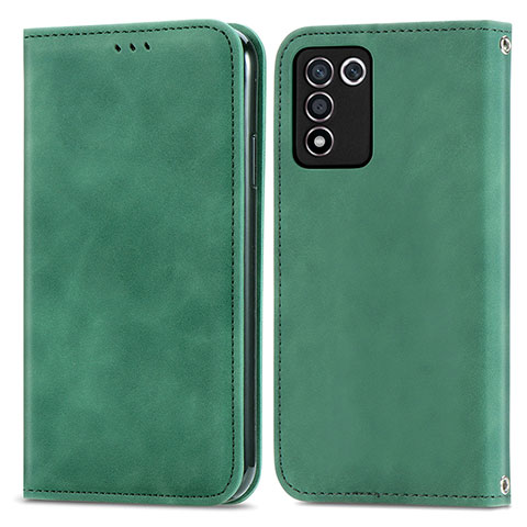 Funda de Cuero Cartera con Soporte Carcasa S04D para Oppo K9S 5G Verde