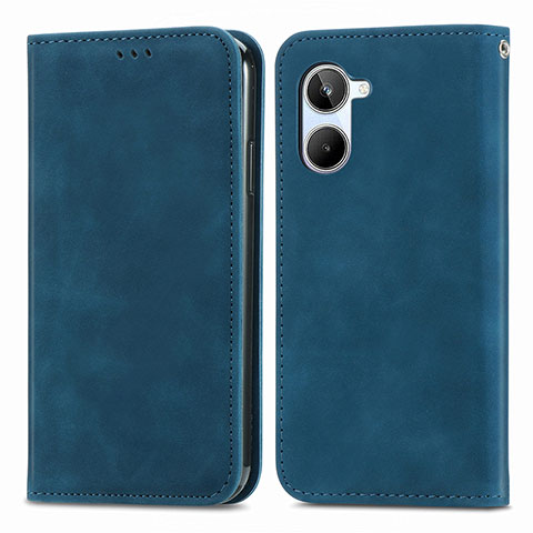 Funda de Cuero Cartera con Soporte Carcasa S04D para Realme 10 4G Azul