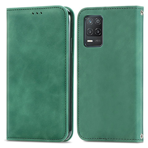 Funda de Cuero Cartera con Soporte Carcasa S04D para Realme 8 5G Verde