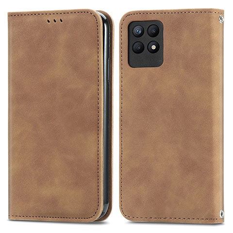 Funda de Cuero Cartera con Soporte Carcasa S04D para Realme 8i Marron