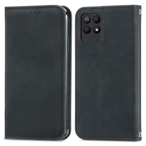 Funda de Cuero Cartera con Soporte Carcasa S04D para Realme 8i Negro