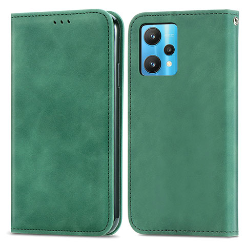 Funda de Cuero Cartera con Soporte Carcasa S04D para Realme 9 5G Verde