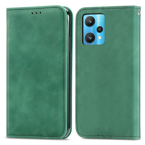 Funda de Cuero Cartera con Soporte Carcasa S04D para Realme 9 Pro+ Plus 5G Verde