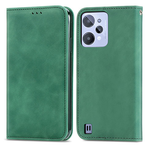 Funda de Cuero Cartera con Soporte Carcasa S04D para Realme C31 Verde