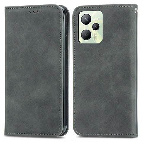 Funda de Cuero Cartera con Soporte Carcasa S04D para Realme C35 Gris