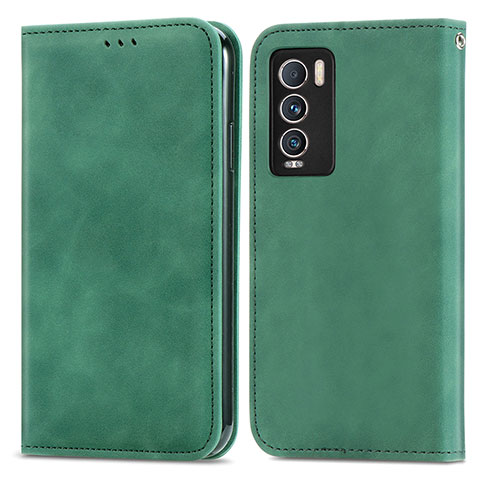 Funda de Cuero Cartera con Soporte Carcasa S04D para Realme GT Master Explorer 5G Verde