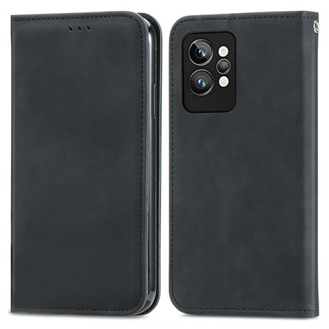 Funda de Cuero Cartera con Soporte Carcasa S04D para Realme GT2 Pro 5G Negro