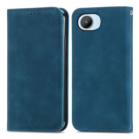 Funda de Cuero Cartera con Soporte Carcasa S04D para Realme Narzo 50i Prime Azul