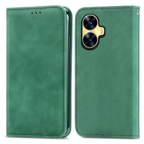 Funda de Cuero Cartera con Soporte Carcasa S04D para Realme Narzo N55 Verde