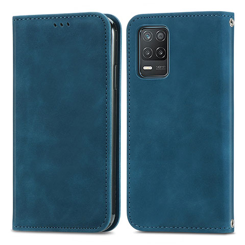 Funda de Cuero Cartera con Soporte Carcasa S04D para Realme Q3 5G Azul