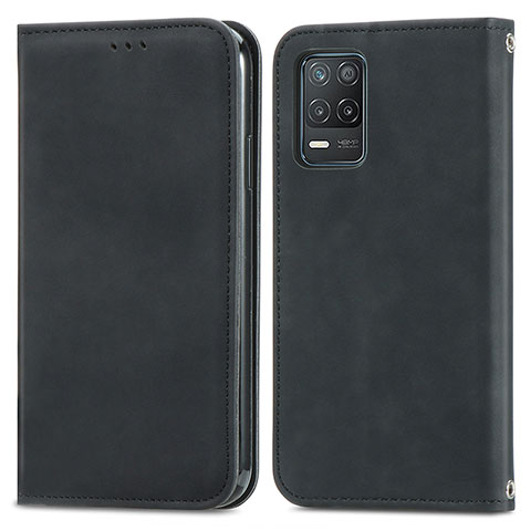 Funda de Cuero Cartera con Soporte Carcasa S04D para Realme Q3 5G Negro