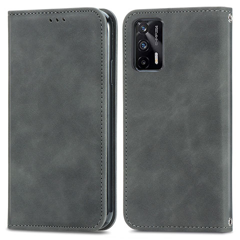 Funda de Cuero Cartera con Soporte Carcasa S04D para Realme X7 Max 5G Gris