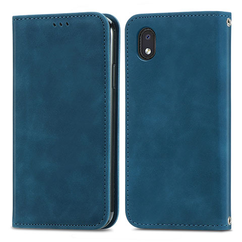 Funda de Cuero Cartera con Soporte Carcasa S04D para Samsung Galaxy A01 Core Azul