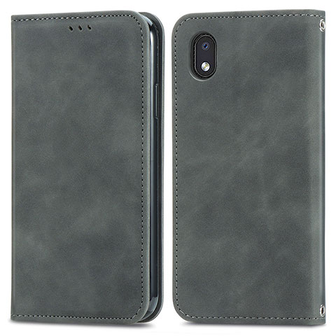 Funda de Cuero Cartera con Soporte Carcasa S04D para Samsung Galaxy A01 Core Gris