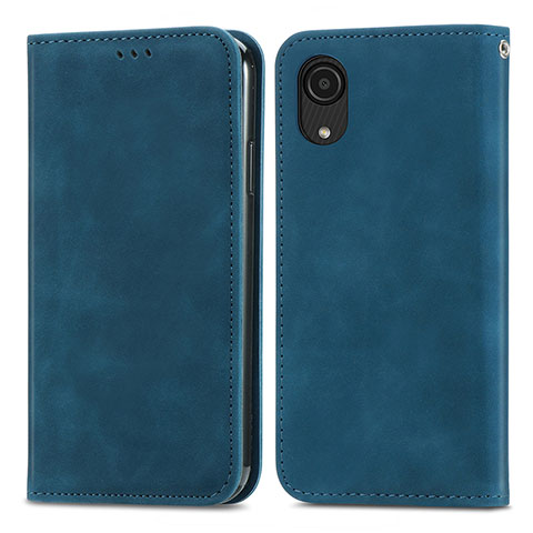 Funda de Cuero Cartera con Soporte Carcasa S04D para Samsung Galaxy A03 Core Azul