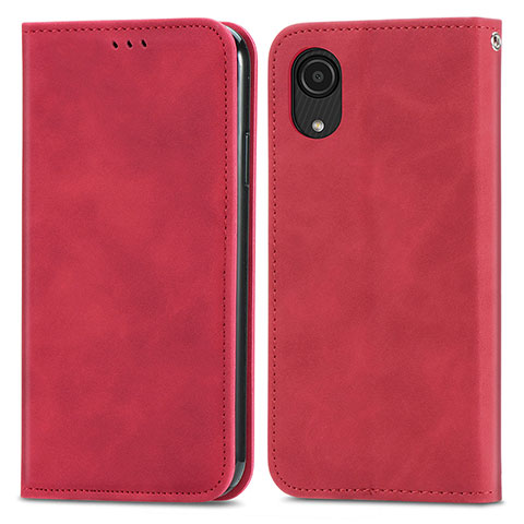 Funda de Cuero Cartera con Soporte Carcasa S04D para Samsung Galaxy A03 Core Rojo