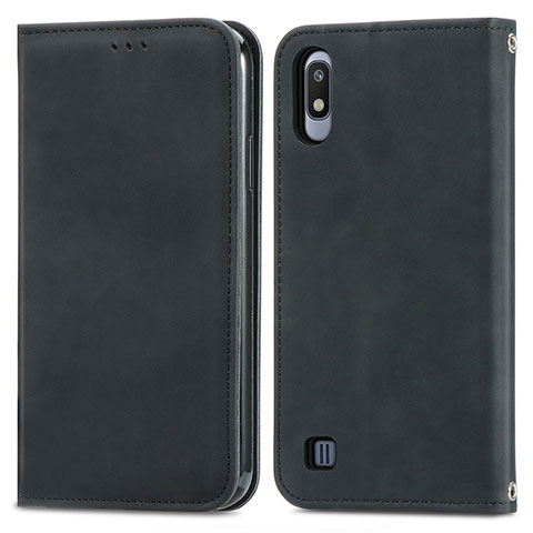 Funda de Cuero Cartera con Soporte Carcasa S04D para Samsung Galaxy A10 Negro