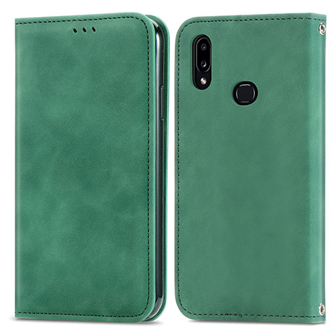 Funda de Cuero Cartera con Soporte Carcasa S04D para Samsung Galaxy A10s Verde