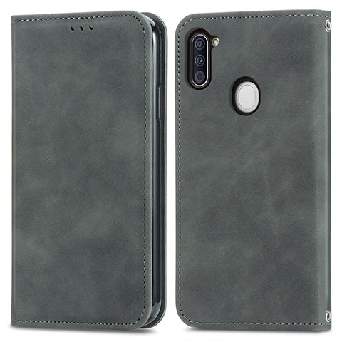 Funda de Cuero Cartera con Soporte Carcasa S04D para Samsung Galaxy A11 Gris