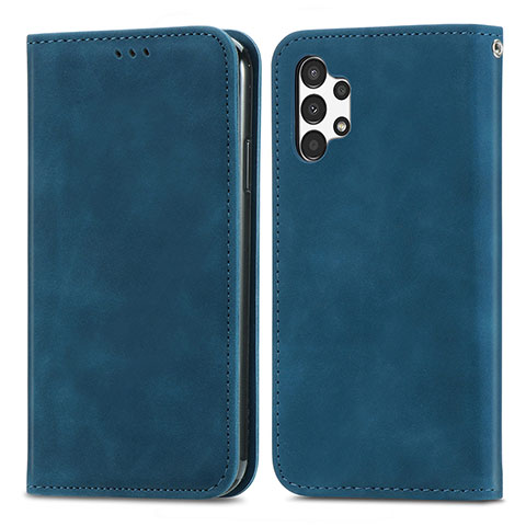 Funda de Cuero Cartera con Soporte Carcasa S04D para Samsung Galaxy A13 4G Azul