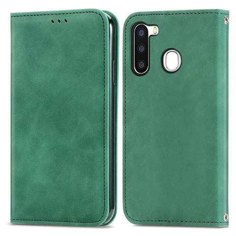 Funda de Cuero Cartera con Soporte Carcasa S04D para Samsung Galaxy A21 European Verde